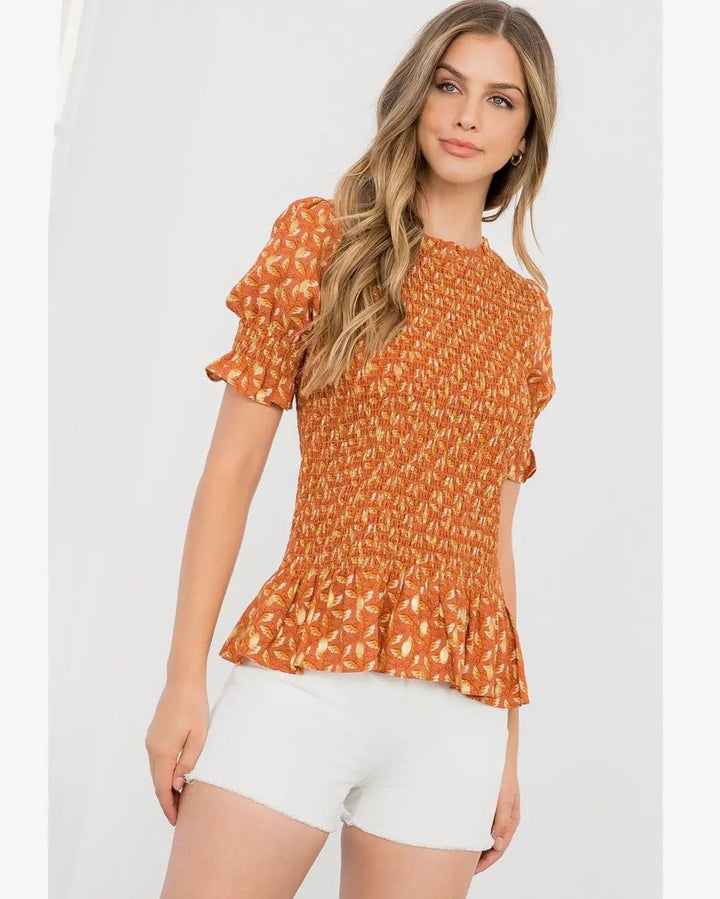 Arlo Smocked Top