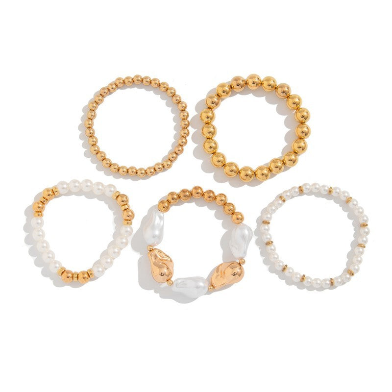 Multi Pearl Chain Stretchable Bracelet