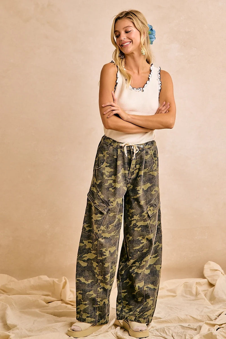 Camouflage Baggy Barrel Pants