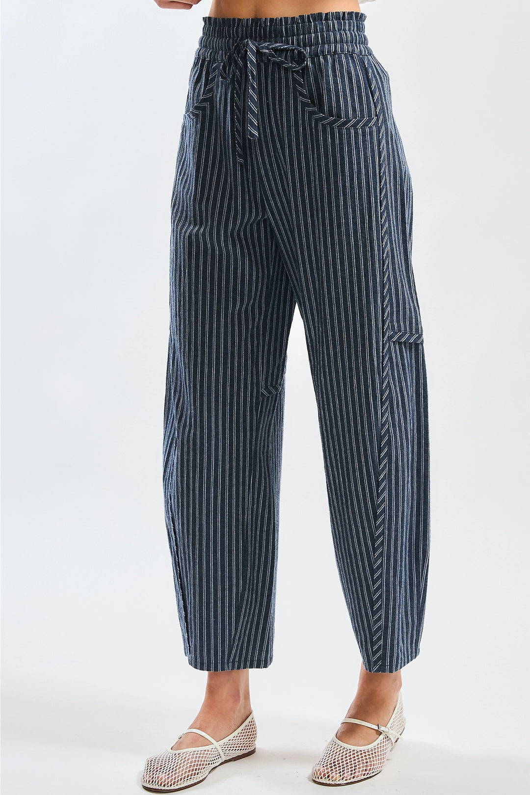 Mary Pinstripe Drawstring Pants