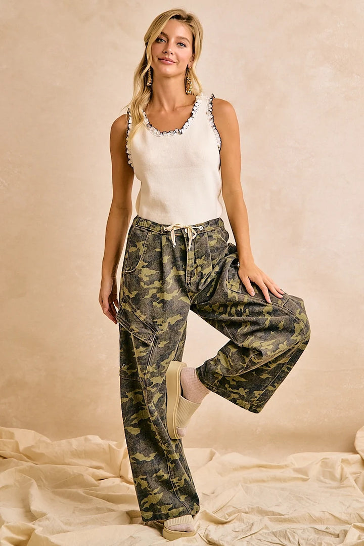 Camouflage Baggy Barrel Pants