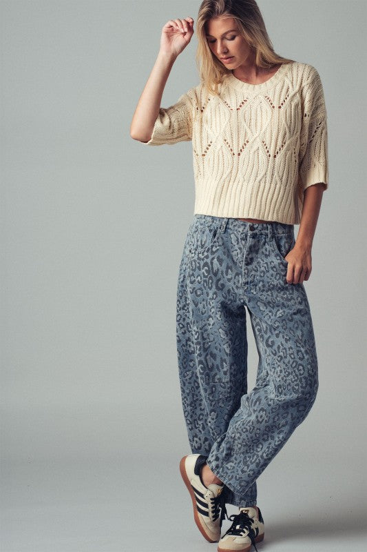 Blaze Blue Leopard Jeans