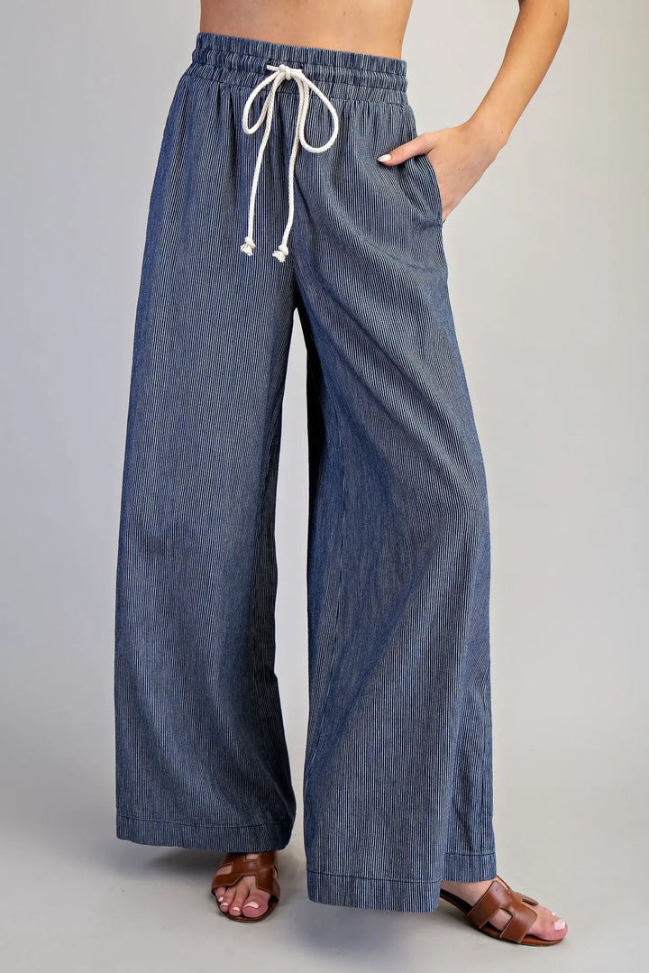 Feeling Free Pinstriped Wide Leg Pants