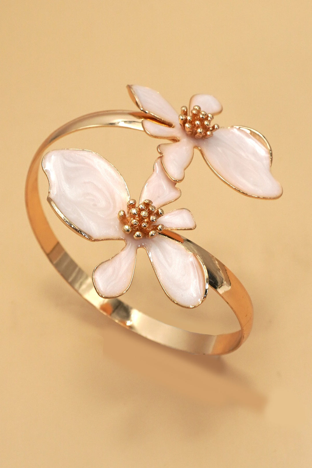 Open Cut Floral Epoxy Adjustable Cuff
