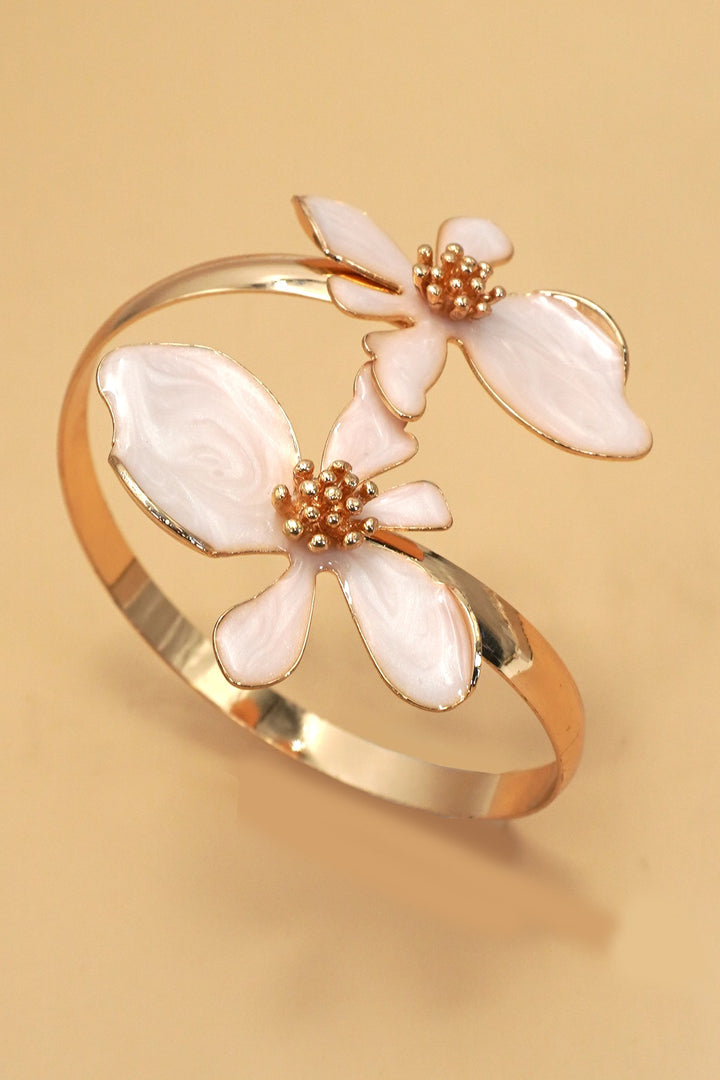 Open Cut Floral Epoxy Adjustable Cuff
