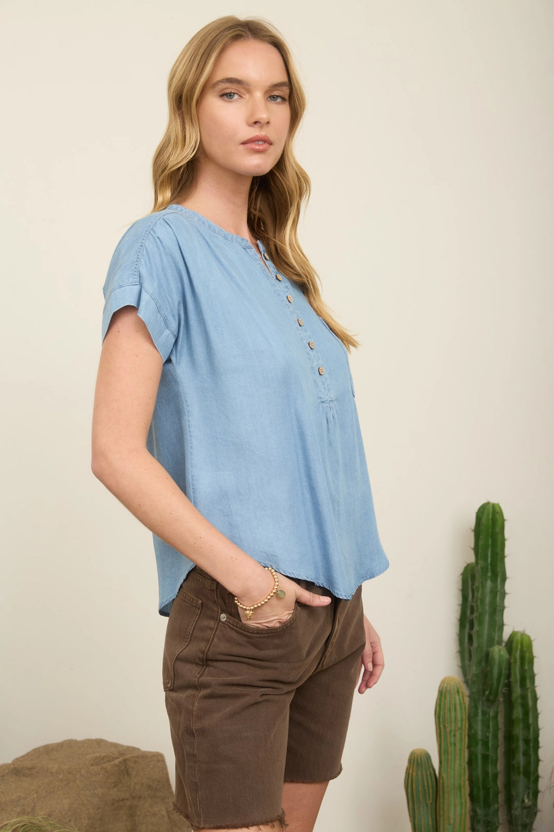 Lillian Chambray Top