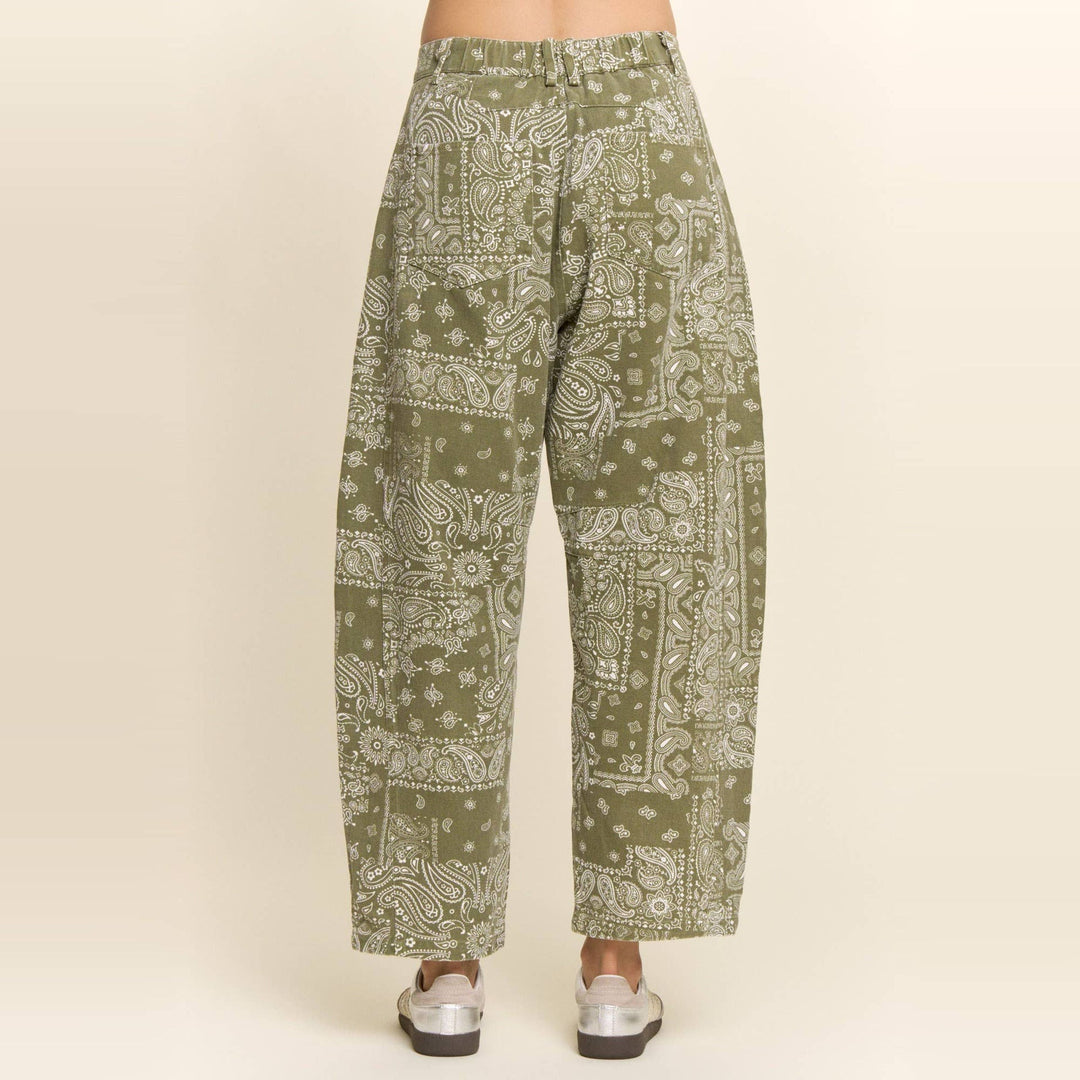 Bandana High-Rise Barrel Pants