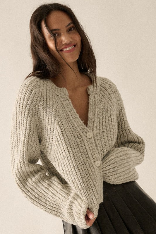 Confetti Ribbed Cardigan Sweater