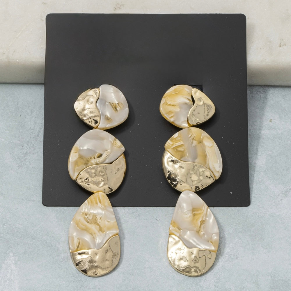 Tiered Marble Earrings