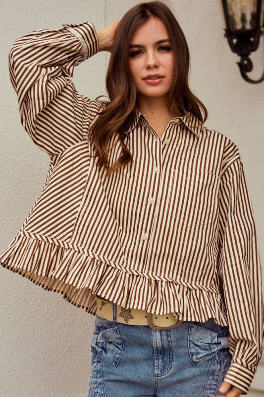 Cynthia Ruffled Hem Top