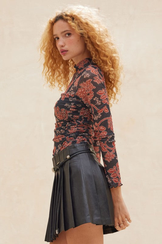 Shay Mesh Ruched Top