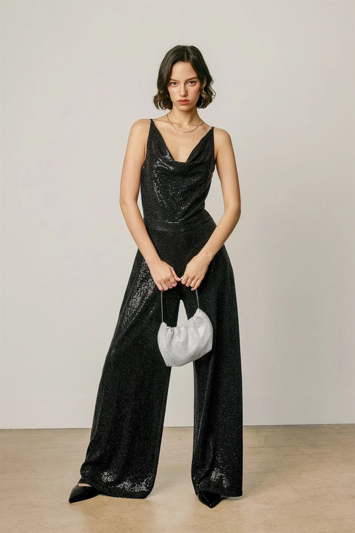 Elsie Sequin Cowl Neck Jumpsuit