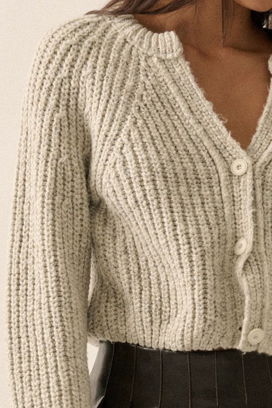 Confetti Ribbed Cardigan Sweater