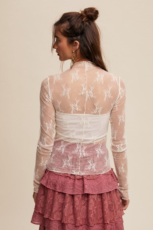 Arial Sheer Lace Layering Top
