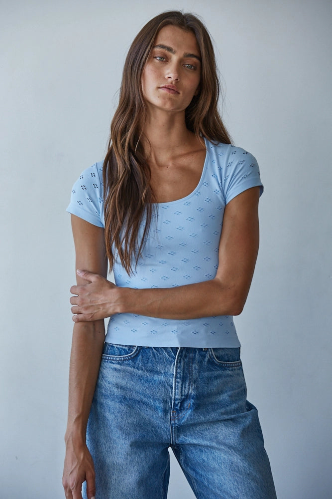 Nina Seamless Eyelet Top