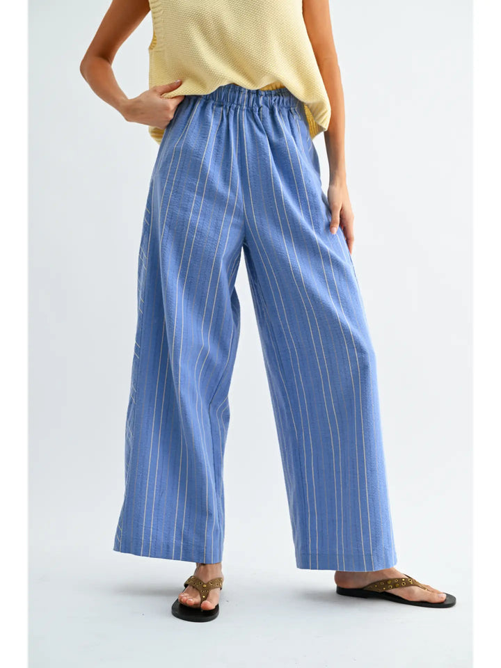 Jordan Pinstripe Wide-Leg Trousers