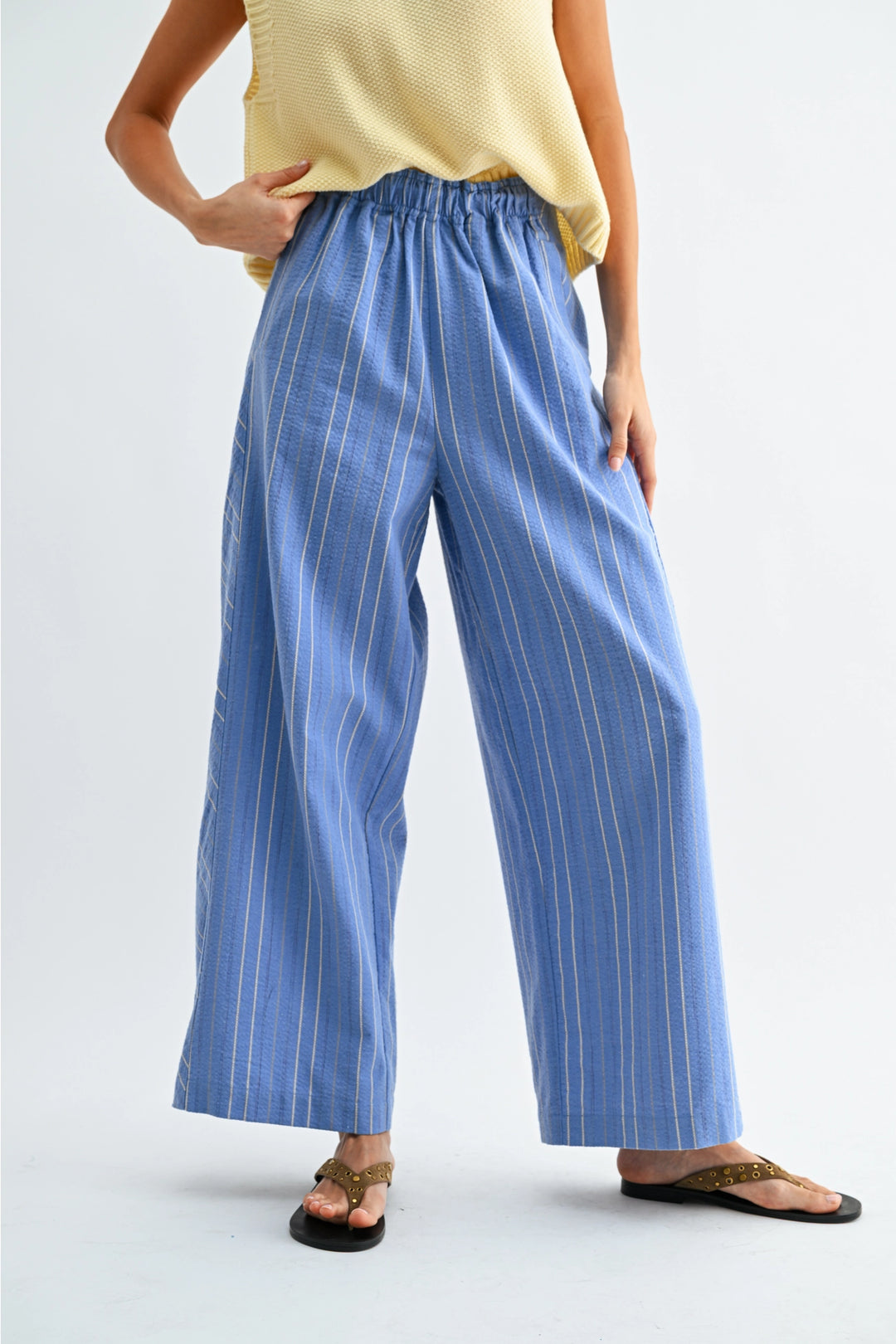 Jordan Pinstripe Wide-Leg Trousers