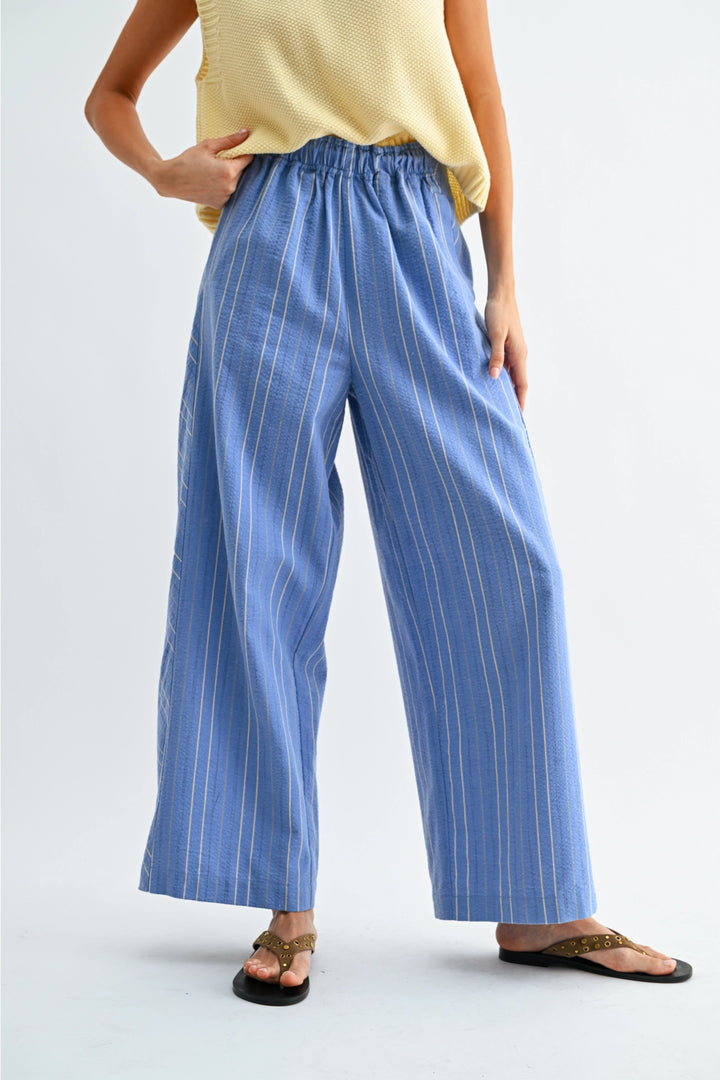 Jordan Pinstripe Wide-Leg Trousers