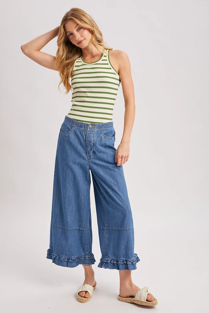 Cleo Ruffled Hem Denim