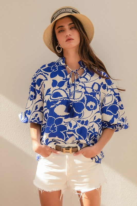 Blue Skies Front Tie Top