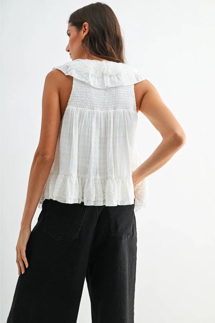 Viola Embroidered Lace Top
