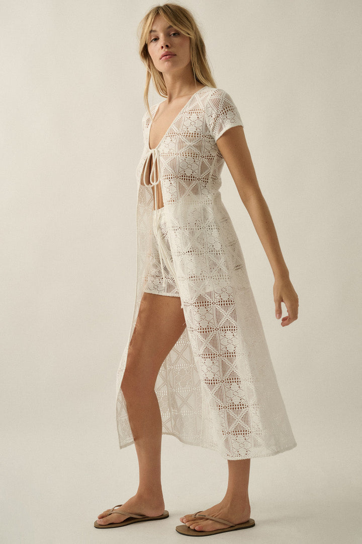 Elle Tie-Front Duster Cardigan