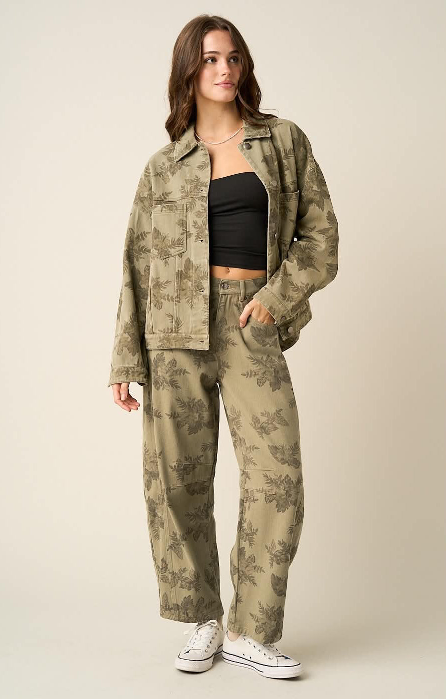 Mindy Floral Barrel Pants