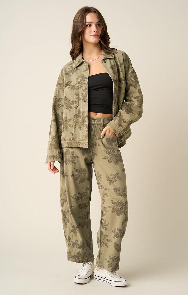 Mindy Floral Barrel Pants