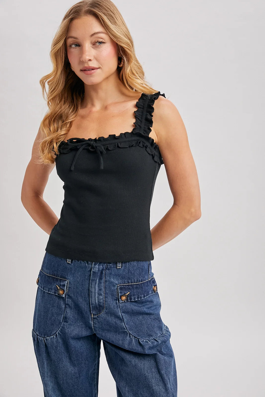 Carina Square Neck Ruffled Cami