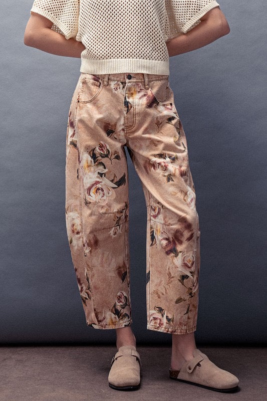 Greta Floral Barrel Jeans