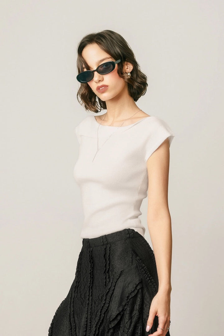 Portia Foldover Boat Neck Top