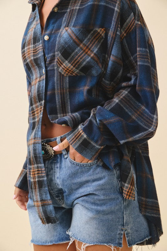 Elsa Plaid Flannel Top