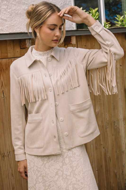Mei Suede Fringe Jacket