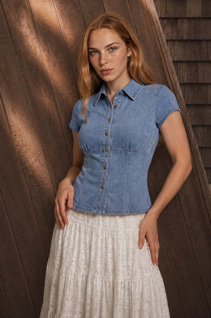 Lucille Denim Top