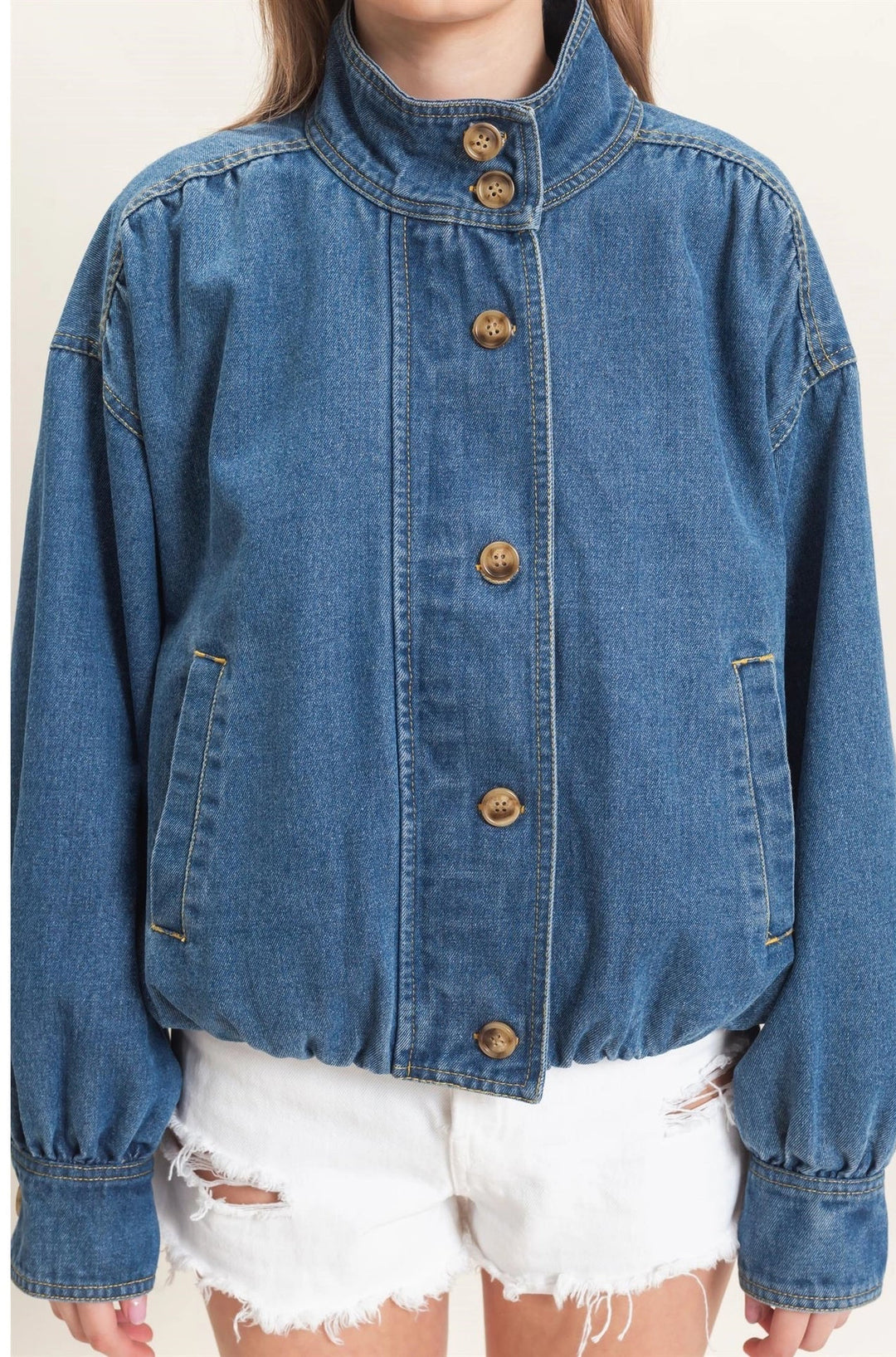 Aria  Denim Bomber Jacket