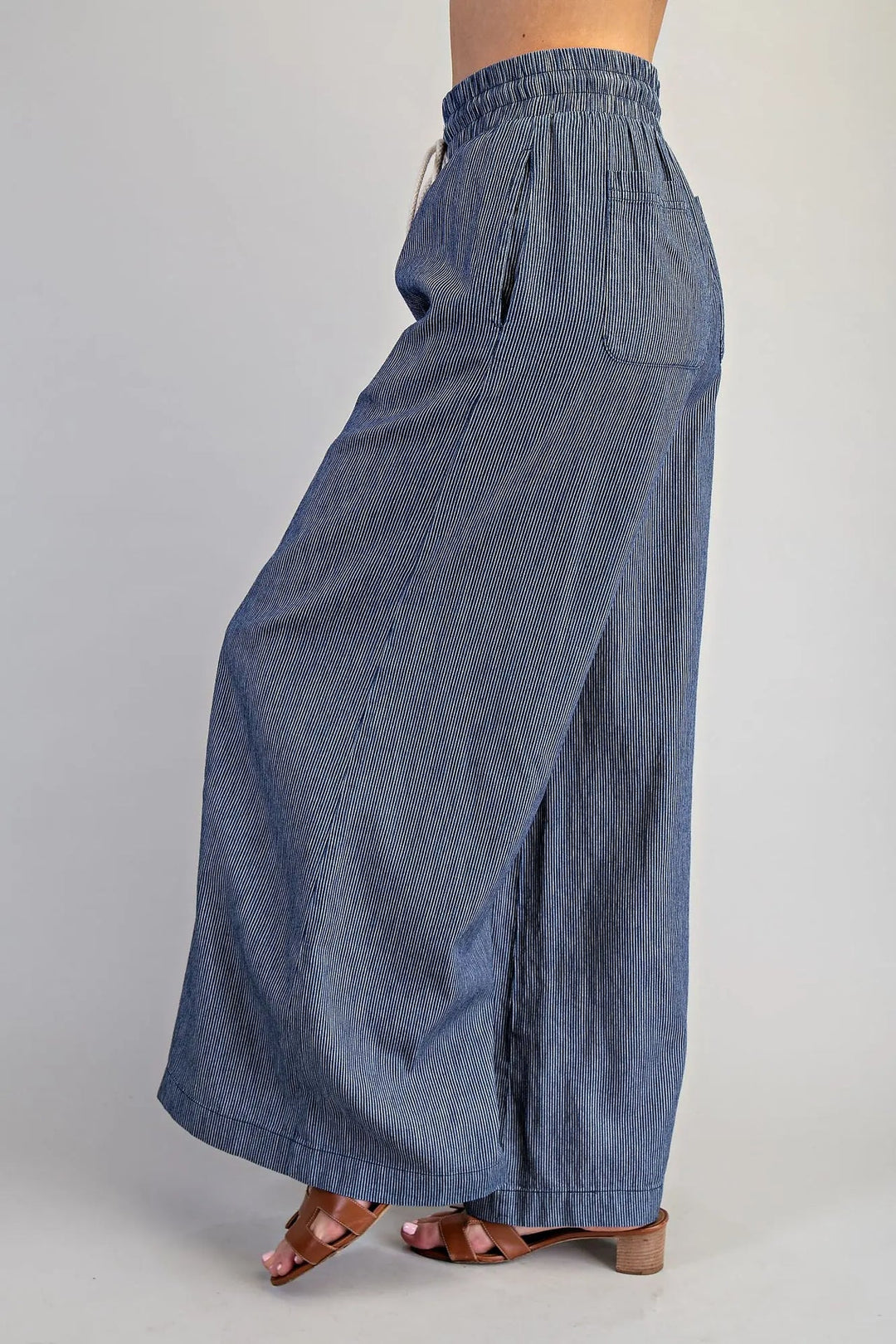 Feeling Free Pinstriped Wide Leg Pants