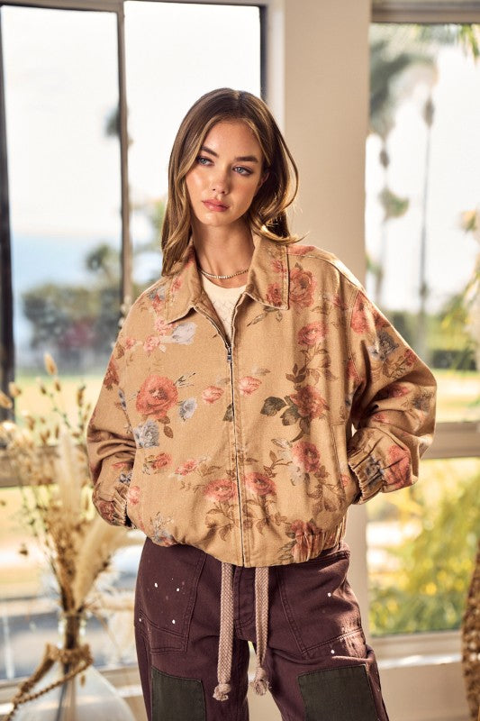 Romantic Floral Denim Jacket