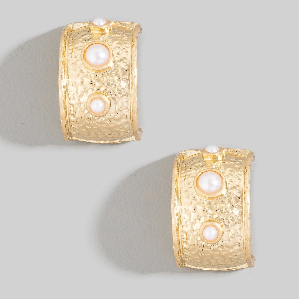 Hammered Triple Hoop
