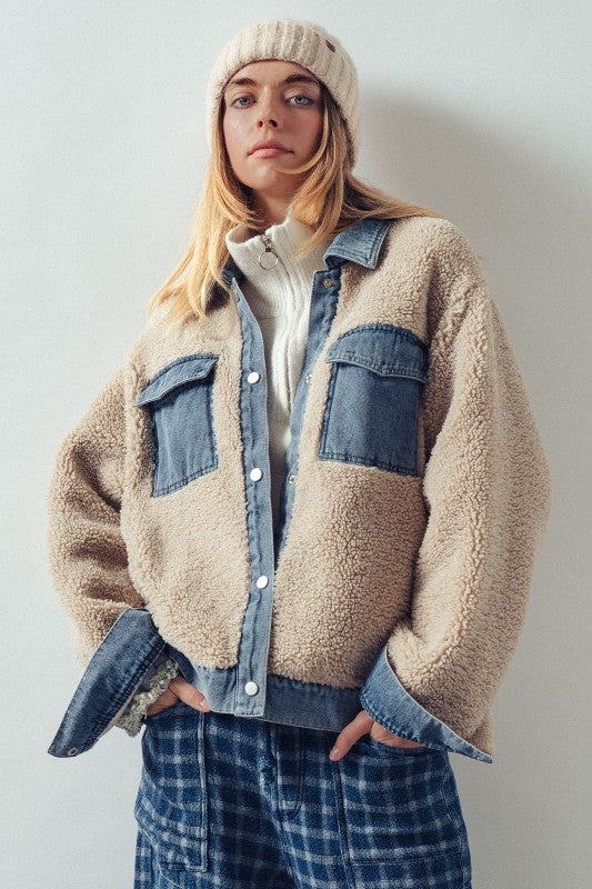 Nancy Sherpa Denim Jacker