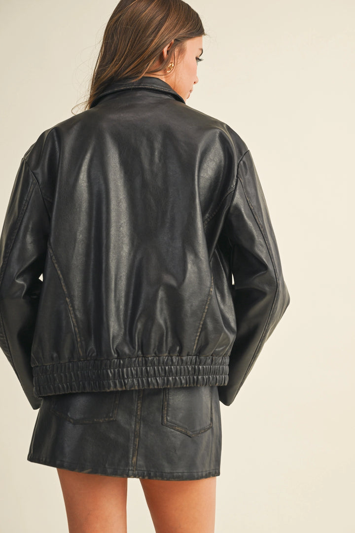 Bianca Leather Zip Up