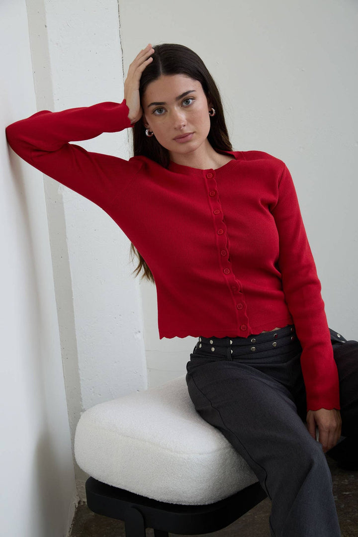Scarlett Scalloped Button Cardigan