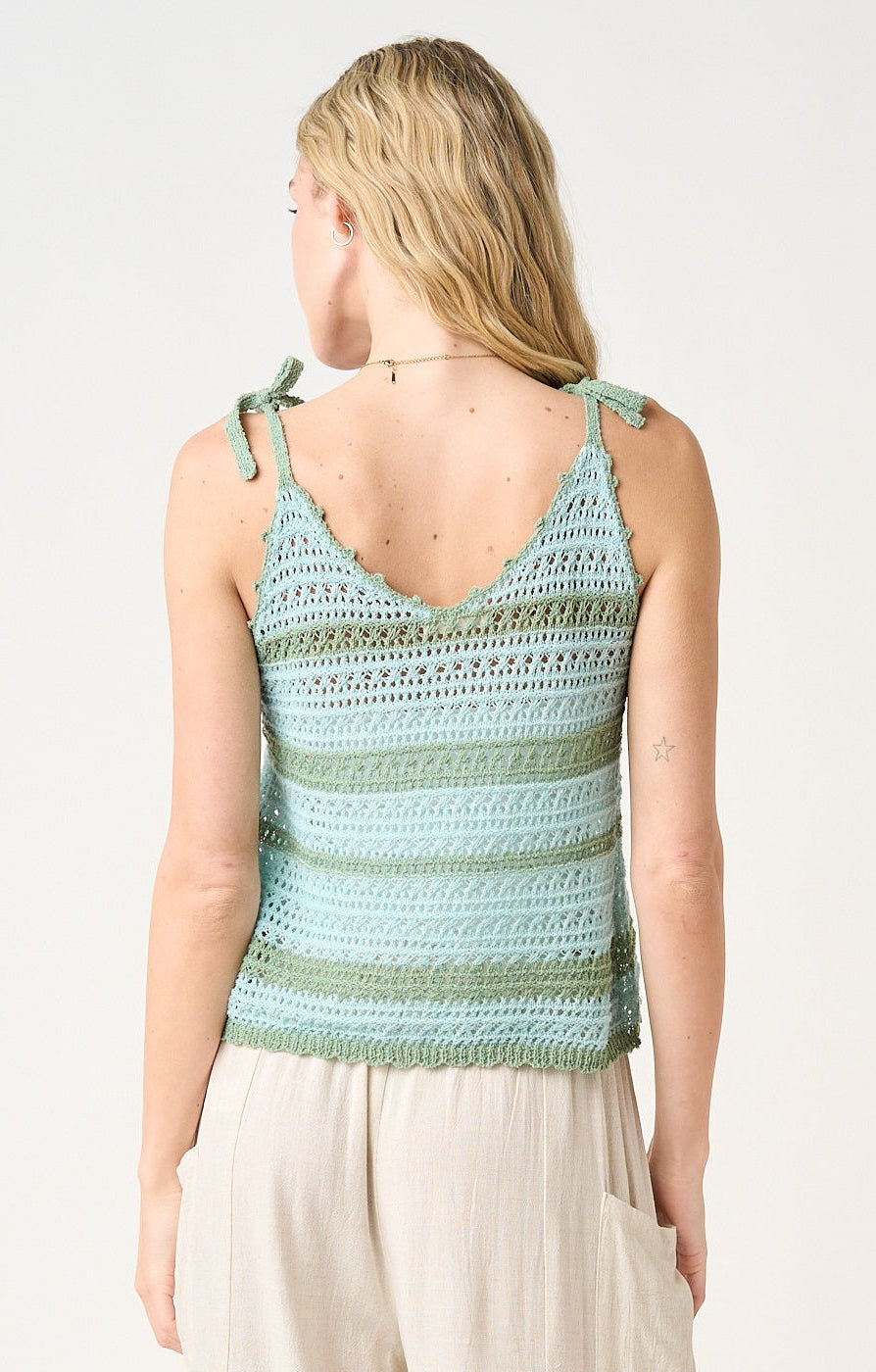 Audra Striped Crochet Top