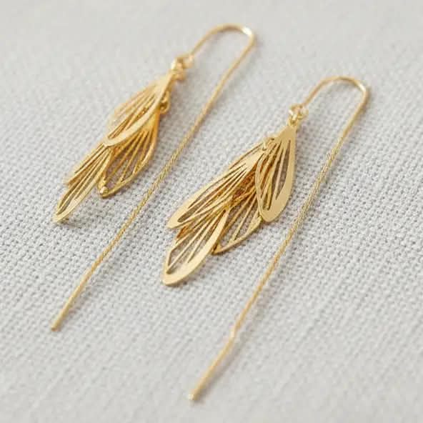 Leaf- Inspired Tassel Earrings