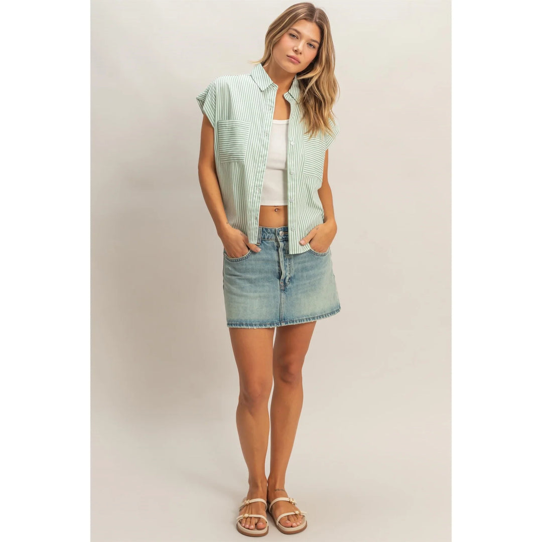 Olivia Striped Button Up