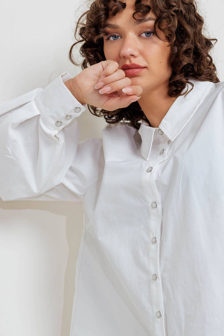 White Noise Button Up