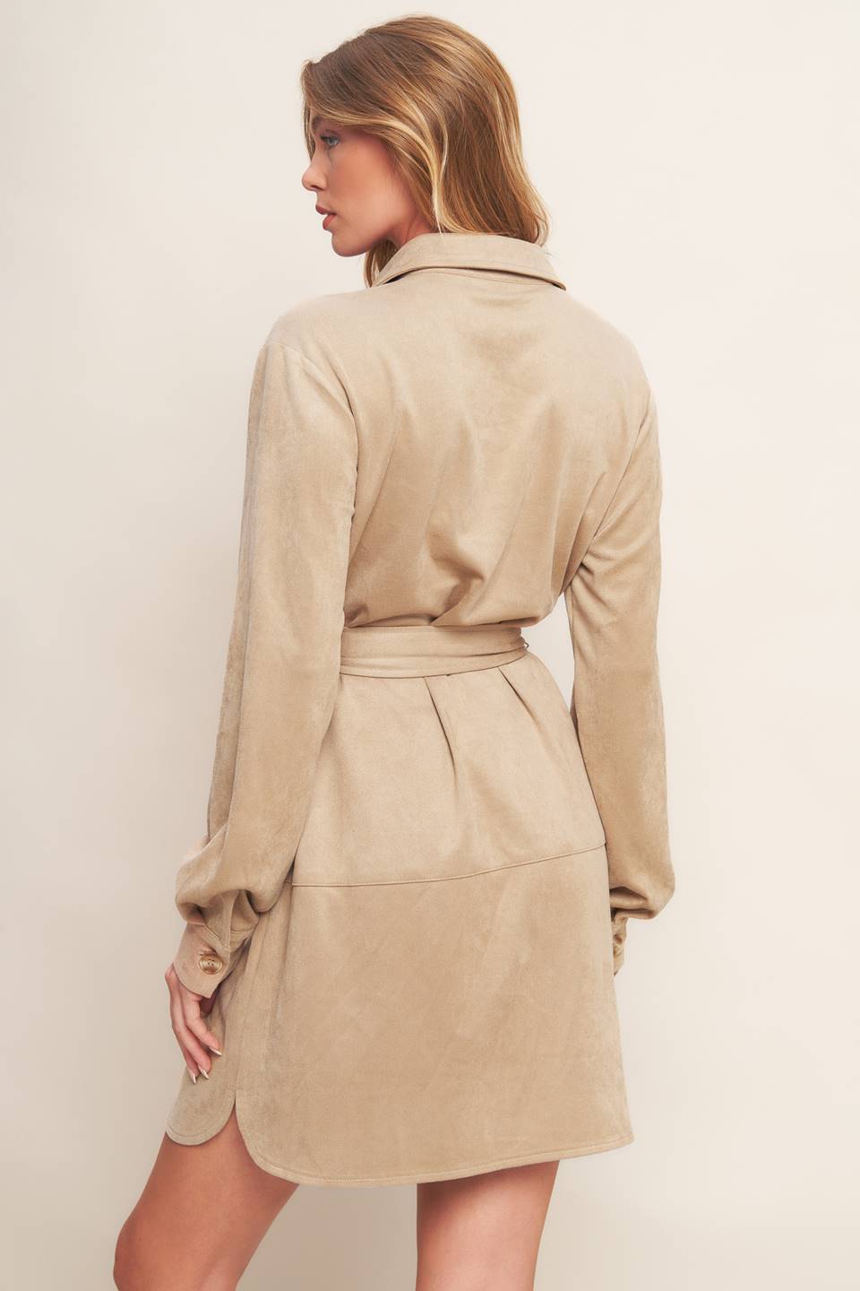 Farrah Suede Shirt Dress