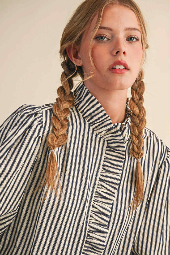 Ella Ruffled Button Down
