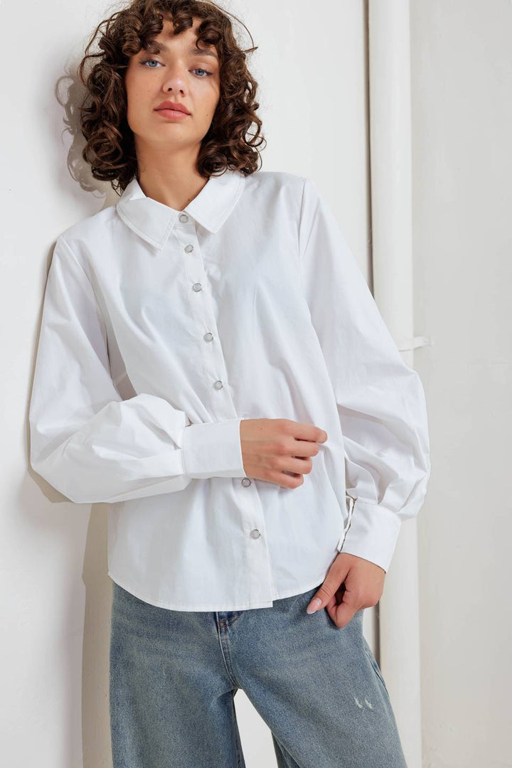 White Noise Button Up