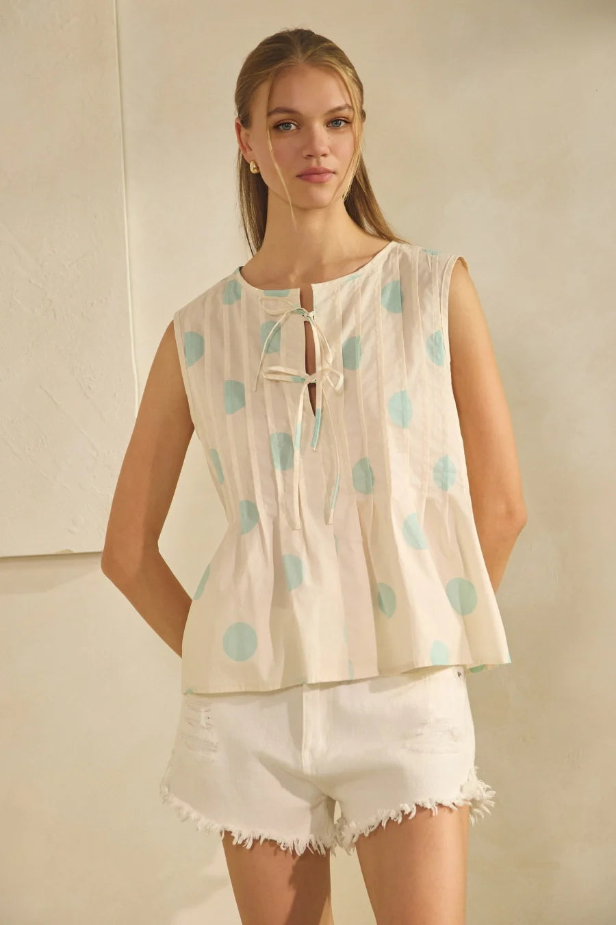 Grace Polka Dot Sleeveless Top