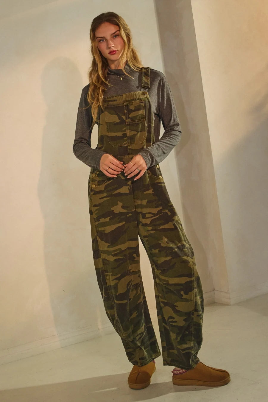 Camo Barrel Overalls